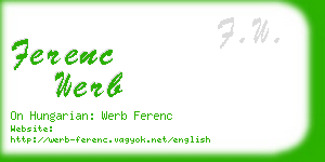 ferenc werb business card